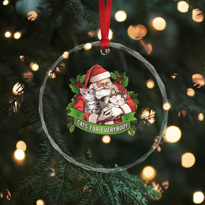 Xmas Cats Owner Crystal Glass Ornament Cats For Everybody Vintage Santa Mistletoe TS11 Print Your Wear