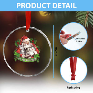 Xmas Cats Owner Crystal Glass Ornament Cats For Everybody Vintage Santa Mistletoe TS11 Print Your Wear