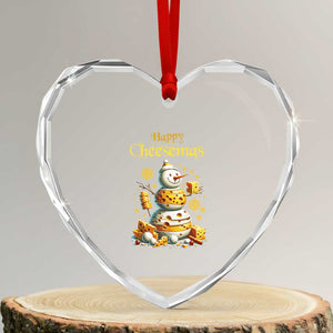 Xmas Cheese Lover Heart Crystal Glass Ornament Happy Cheesemas Merry Xmas TS02 Transparent Glass 3'' Heart Print Your Wear