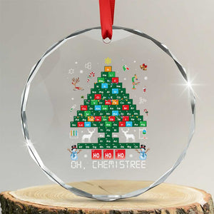 Xmas Chemistry Teacher Crystal Glass Ornament Oh Chemistree Laboratory Lab Tech Teacher Xmas Gift TS10 Transparent Glass 3'' Circle Print Your Wear