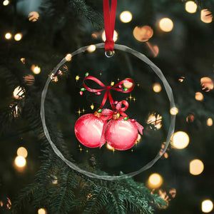 Xmas Coquette Pink Baubles Bow Crystal Glass Ornament TS11 Print Your Wear