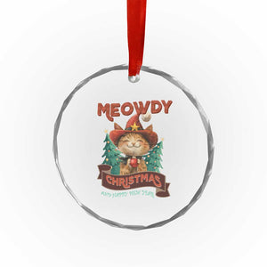 Xmas Cowboy Cat Crystal Glass Ornament Meowdy Christmas And Happy Mew Year TS09 Print Your Wear