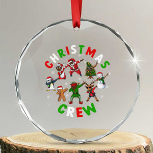 Xmas Crew Crystal Glass Ornament Black African American Santa Reindeer Snowman Dabbing TS09 Transparent Glass 3'' Circle Print Your Wear