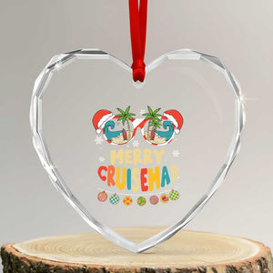 Xmas Cruising Heart Crystal Glass Ornament Merry Cruisemas Palm Tree Sunglass Cruise TS09 Transparent Glass 3'' Heart Print Your Wear