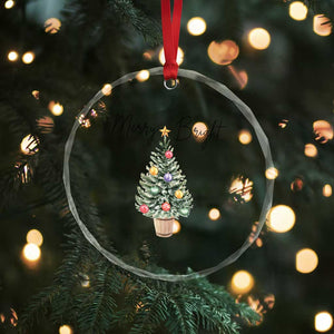 Xmas Crystal Glass Ornament Merry And Bright Retro Xmas Tree TS11 Print Your Wear