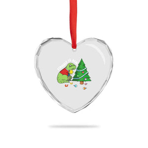 Xmas Cute Dinosaur Heart Crystal Glass Ornament Struggle Is Real TS09 Print Your Wear
