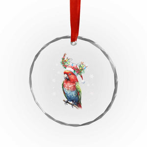 Xmas Cute Parot Reindeer Santa Hat Crystal Glass Ornament TS09 Print Your Wear