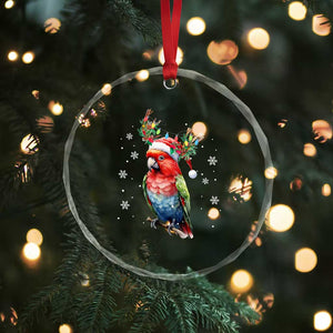 Xmas Cute Parot Reindeer Santa Hat Crystal Glass Ornament TS09 Print Your Wear