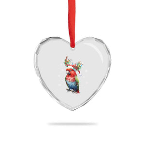 Xmas Cute Parot Reindeer Santa Hat Heart Crystal Glass Ornament TS09 Print Your Wear