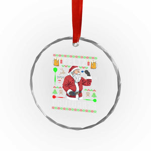 Xmas Dart Lover Crystal Glass Ornament Feliz Navidarts Santa Navidad Ugly Sweater TS02 Print Your Wear