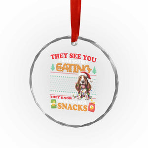 Xmas Dog Lover Crystal Glass Ornament Basset Hound See You're Eating TS09 Print Your Wear
