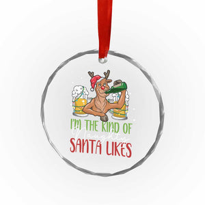 Xmas Drinking Crystal Glass Ornament Reindeer Beer Drunk I'm The Kind Of Naughty Santa Likes TS09 Print Your Wear