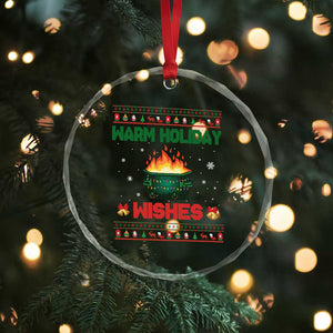 Xmas Dumpster Fire Crystal Glass Ornament Warm Holiday Wishes TS02 Print Your Wear