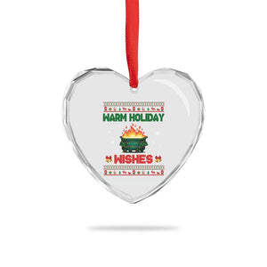 Xmas Dumpster Fire Heart Crystal Glass Ornament Warm Holiday Wishes TS02 Print Your Wear