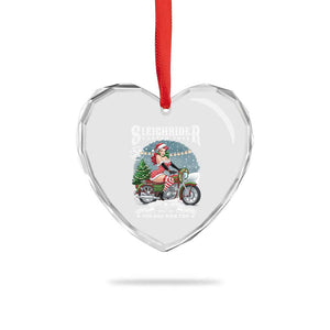 Xmas Female Santa Motorcycle Heart Crystal Glass Ornament Sleighrider Custom Toys For Bad Kids Too TS11 Print Your Wear