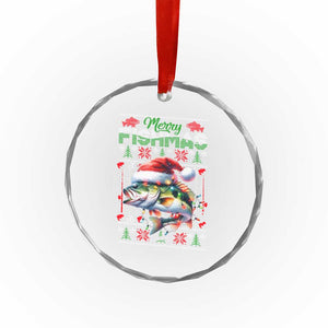 Xmas Fishing Crystal Glass Ornament Merry Fishmas Fisherman Santa Hat Fish TS09 Print Your Wear