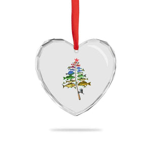 Xmas Fishing Heart Crystal Glass Ornament Colorful Fish Aquatic Christmas Tree Fisherman TS09 Print Your Wear