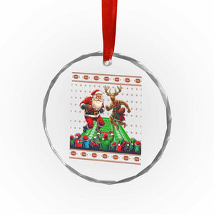 Xmas Football Crystal Glass Ornament Santa Reindeer Football Match TS09 Print Your Wear