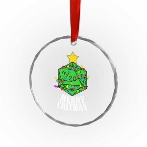 Xmas Gamer Crystal Glass Ornament Merry Critmas D20 RPG Gaming Xmas Tree TS02 Print Your Wear