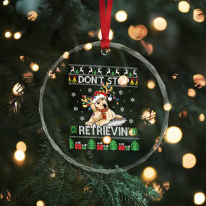 Xmas Golden Retriever Crystal Glass Ornament Don't Stop Retrievin Cute Reindeer Dog TS09 Print Your Wear