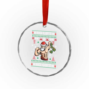 Xmas Gymer Crystal Glass Ornament No Lift No Gift Santa Gym Coach TS09 Print Your Wear