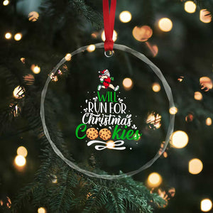 Xmas Gymer Crystal Glass Ornament Will Run For Christmas Cookies Santa Running Race TS09 Print Your Wear