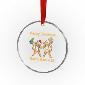 Xmas Hanukkah Cat Crystal Glass Ornament Happy Hanukcat Meowy Christmas Menoral Chanukkah TS09 Print Your Wear