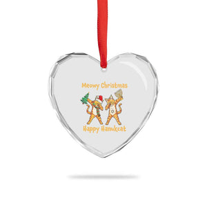 Xmas Hanukkah Cat Heart Crystal Glass Ornament Happy Hanukcat Meowy Christmas Menoral Chanukkah TS09 Print Your Wear