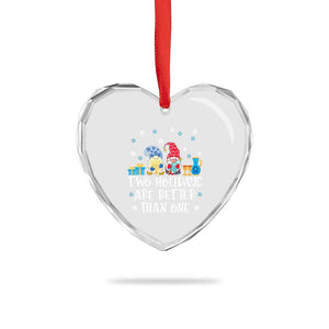 Xmas Hanukkah Heart Crystal Glass Ornament Two Holidays Are Better Than One Jewish Gnome TS09 Print Your Wear