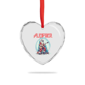 Xmas Heavy Metal Heart Crystal Glass Ornament Sleigher Hail Santa Playing Guitar TS09 Print Your Wear