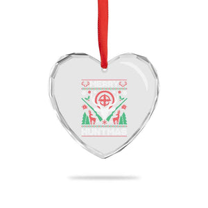 Xmas Hunting Heart Crystal Glass Ornament Merry Huntmas Deer Season Hunter TS09 Print Your Wear