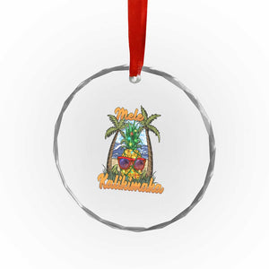 Xmas In Hawaii Crystal Glass Ornament Mele Kalikimaka Xmas Light Pineapple TS09 Print Your Wear