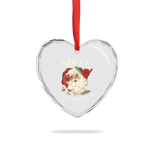 Xmas In Hawaii Heart Crystal Glass Ornament Mele Kalikimaka Retro Santa Shaka Aloha TS11 Print Your Wear