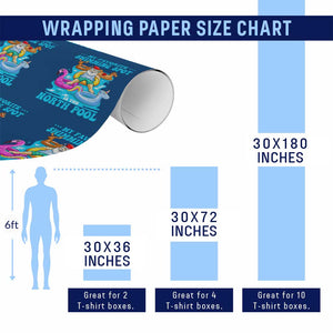 Xmas In July Relaxing Santa Wrapping Paper Roll My Favorite Swimming Spot Is The North Pole TS02 Print Your Wear