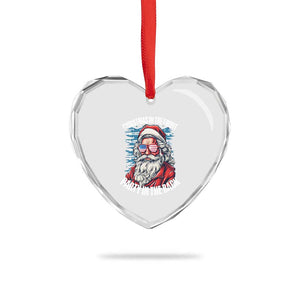 Xmas in the Front Party in the Back USA Patriotic Santa Heart Crystal Glass Ornament TS09 Print Your Wear