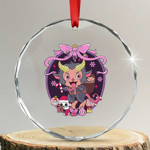 Xmas Kawaii Pastel Krampus Crystal Glass Ornament TS09 Transparent Glass 3'' Circle Print Your Wear