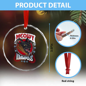 Xmas Krampus Cat Crystal Glass Ornament Meowy Krampuss Black Cat TS09 Print Your Wear