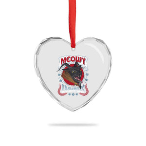 Xmas Krampus Cat Heart Crystal Glass Ornament Meowy Krampuss Black Cat TS09 Print Your Wear