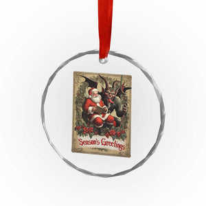 Xmas Krampus Crystal Glass Ornament Season Greeting Vintage Tarot Card TS09 Print Your Wear