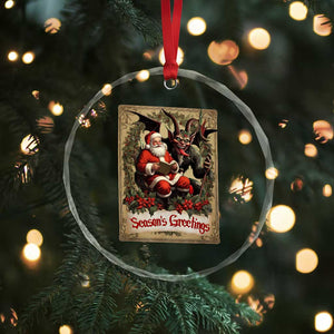 Xmas Krampus Crystal Glass Ornament Season Greeting Vintage Tarot Card TS09 Print Your Wear
