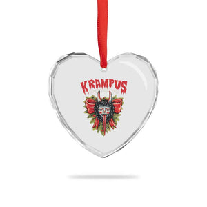 Xmas Krampus Heart Crystal Glass Ornament Season Greeting Coquette Bow Krampus TS09 Print Your Wear