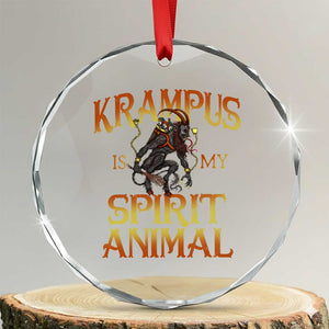 Xmas Krampus is My Spirit Animal Crystal Glass Ornament TS09 Transparent Glass 3'' Circle Print Your Wear