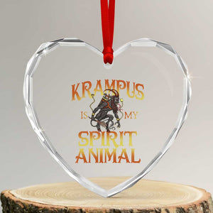 Xmas Krampus is My Spirit Animal Heart Crystal Glass Ornament TS09 Transparent Glass 3'' Heart Print Your Wear