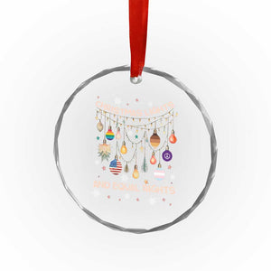 Xmas Lights And Equal Rights LGBTQ Crystal Glass Ornament TS11 Print Your Wear