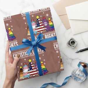Xmas Lights Equal Rights Ugly Sweater Activism Gift Wrapping Paper Roll TS12 Mocha Print Your Wear