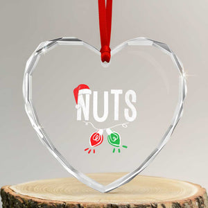 Xmas Matching Couple Heart Crystal Glass Ornament Chestnuts Xmas Funny Nuts TS02 Transparent Glass 3'' Heart Print Your Wear