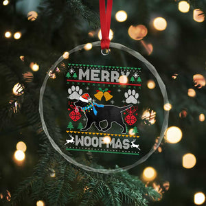 Xmas Merry Woofmas Black Lab Dog Lover Crystal Glass Ornament TS09 Print Your Wear