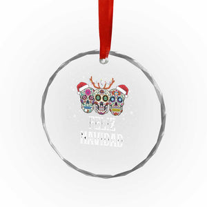 Xmas Mexico Feliz Navidad Crystal Glass Ornament Mexican Sugar Skulls Reindeer Santa TS09 Print Your Wear