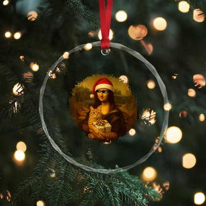 Xmas Mona Lisa Crystal Glass Ornament Funny Holiday Kitty Lover TS12 Print Your Wear