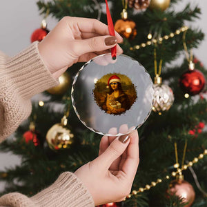 Xmas Mona Lisa Crystal Glass Ornament Funny Holiday Kitty Lover TS12 Print Your Wear
